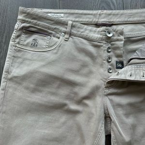 BRUNELLO CUCINELLI Tapered Garment-Dyed Stretch-Cotton Trousers